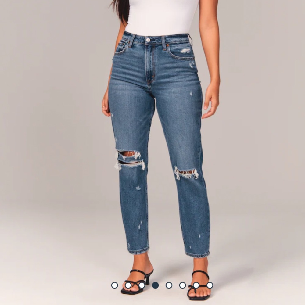 Abercrombie & Fitch Curve Love High Rise Mom Jean 28L
